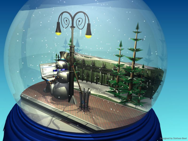 Sneeuwman in glazen bol